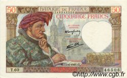 50 Francs JACQUES CŒUR FRANCE  1941 F.19.08 SUP