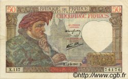 50 Francs JACQUES CŒUR FRANCE  1941 F.19.14
