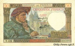 50 Francs JACQUES CŒUR FRANCE  1941 F.19.15 SUP+
