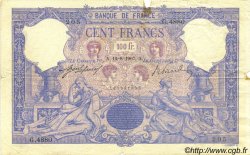 100 Francs BLEU ET ROSE FRANCE  1907 F.21.22 TB