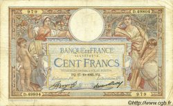 100 Francs LUC OLIVIER MERSON grands cartouches FRANCE  1935 F.24.14 B+