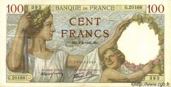 100 Francs SULLY FRANCE  1941 F.26.49 SUP à SPL