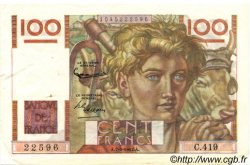 100 Francs JEUNE PAYSAN FRANCE  1952 F.28.31 SUP