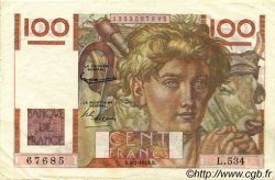 100 Francs JEUNE PAYSAN FRANCIA  1953 F.28.36 EBC