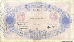 500 Francs BLEU ET ROSE modifié FRANCE  1938 F.31.06 B+