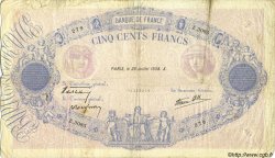 500 Francs BLEU ET ROSE modifié FRANCE  1938 F.31.19 B+