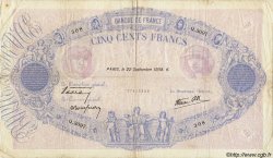 500 Francs BLEU ET ROSE modifié FRANCE  1938 F.31.20 TB à TTB