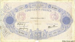 500 Francs BLEU ET ROSE modifié FRANCE  1939 F.31.24 TB
