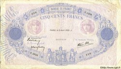 500 Francs BLEU ET ROSE modifié FRANCE  1939 F.31.30 TB+