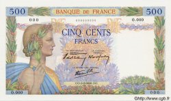 500 Francs LA PAIX Épreuve FRANCE  1940 F.32.00Ed1 SPL