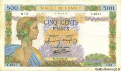 500 Francs LA PAIX FRANCE  1942 F.32.36 TTB