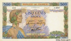 500 Francs LA PAIX FRANCE  1942 F.32.41 pr.SUP