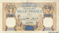 1000 Francs CÉRÈS ET MERCURE FRANCE  1927 F.37 TB
