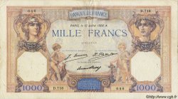 1000 Francs CÉRÈS ET MERCURE FRANCE  1928 F.37.02 TB à TTB