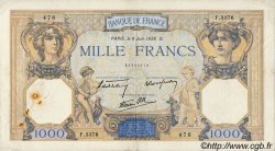 1000 Francs CÉRÈS ET MERCURE type modifié FRANCE  1938 F.38.18 TB+