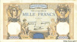 1000 Francs CÉRÈS ET MERCURE type modifié FRANCE  1938 F.38.26 TB