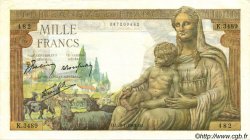 1000 Francs DÉESSE DÉMÉTER FRANCE  1943 F.40.17 TTB+
