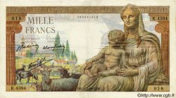 1000 Francs DÉESSE DÉMÉTER FRANCE  1943 F.40.20 TTB