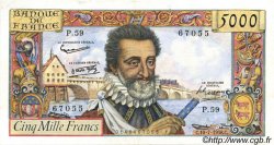 5000 Francs HENRI IV FRANCE  1958 F.49.07 pr.SUP