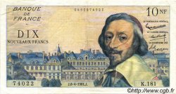 10 Nouveaux Francs RICHELIEU FRANCE  1961 F.57.15 TTB