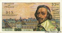 10 Nouveaux Francs RICHELIEU FRANCE  1961 F.57.16 pr.TTB