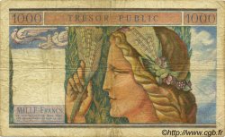 1000 Francs TRÉSOR PUBLIC FRANCE  1955 VF.35.01 B+