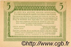 5 Francs BON DE SOLIDARITÉ FRANCE régionalisme et divers  1941 KL.05A3 SPL