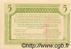 5 Francs BON DE SOLIDARITÉ FRANCE régionalisme et divers  1941 KL.05B4 SUP+