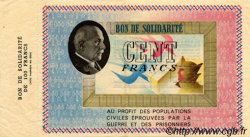 100 Francs BON DE SOLIDARITÉ FRANCE Regionalismus und verschiedenen  1941 KL.10A1