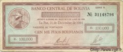 100000 Pesos Bolivianos BOLIVIE  1984 P.188 TB