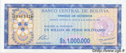 1 Boliviano sur 1000000 Pesos Bolivianos BOLIVIE  1987 P.199 pr.NEUF
