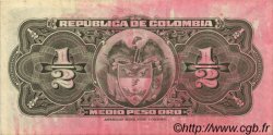 1/2 Peso Oro COLOMBIE  1953 P.345b TTB