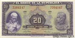 20 Pesos Oro COLOMBIE  1950 P.392d NEUF