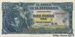 10 Pesos Oro COLOMBIE  1953 P.400a TTB