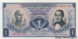 1 Peso Oro COLOMBIE  1968 P.404d NEUF