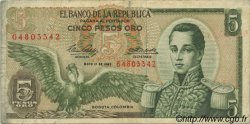 5 Pesos Oro COLOMBIE  1963 P.406a TB