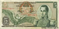 5 Pesos Oro COLOMBIE  1971 P.406c TTB+