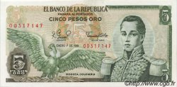5 Pesos Oro COLOMBIE  1981 P.406f NEUF