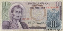 10 Pesos Oro COLOMBIE  1980 P.407g TB