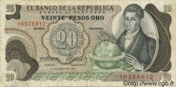 20 Pesos Oro COLOMBIE  1972 P.409a TB