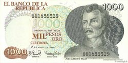 1000 Pesos Oro COLOMBIE  1979 P.421a NEUF