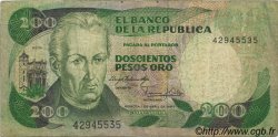 200 Pesos Oro COLOMBIE  1983 P.428a pr.TB