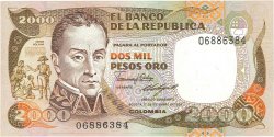 2000 Pesos Oro COLOMBIE  1986 P.430d NEUF