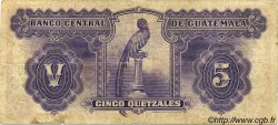 5 Quetzales GUATEMALA  1943 P.016a TB