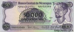 50000 Cordobas sur 50 Cordobas NICARAGUA  1987 P.148 SPL+