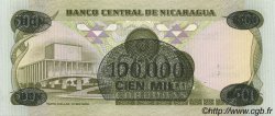 100000 Cordobas sur 500 Cordobas NICARAGUA  1987 P.149 UNC