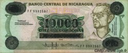 10000 Cordobas sur 10 Cordobas NICARAGUA  1989 P.158 TTB