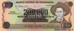 200000 Cordobas sur 1000 Cordobas NICARAGUA  1990 P.162