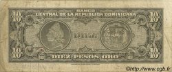 10 Pesos Oro RÉPUBLIQUE DOMINICAINE  1962 P.093a TB