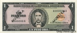 1 Peso Oro Spécimen RÉPUBLIQUE DOMINICAINE  1964 P.099s NEUF